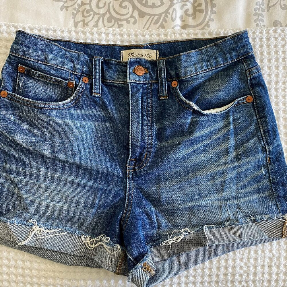 Madewell High-Rise Denim Shorts distressed